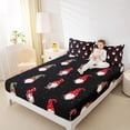 thumbnail image 4 of Homewish Gnome Santa Claus Twin Sheet Sets for Kid, Merry Christmas Flat Sheet, Black 3pcs, 4 of 7