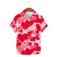 thumbnail image 5 of Mens Valentine Shirts, Mens Heart Shirt, Short Sleeve Shirt Button Men Valentine's Day Printed Tops Casual Short Sleeved Lapel Shirt, 5 of 5