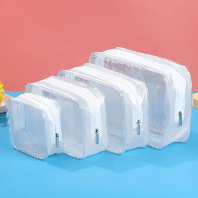 DEKAXID Bolsas de PVC transparentes Organizador de viaje Neceser de maquillaje transparente Neceser de cosméticos Neceser de aseo Neceser de maquillaje Neceseres de lavado