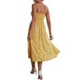 thumbnail image 4 of Seyurigaoka Women Boho Floral Print Spaghetti Straps Midi Dress Summer Casual Elegant Sleeveless Low Cut Drawstring High Split Sundress, 4 of 5