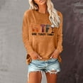 thumbnail image 3 of TKLPEHG WTF Wine Turkey Family Graphic T-shirts Thanksgiving Shirts for Women Fall Fashion Round Neck Long Sleeve Tops Letter Print Xmas Shirts (Orange,XL), 3 of 3
