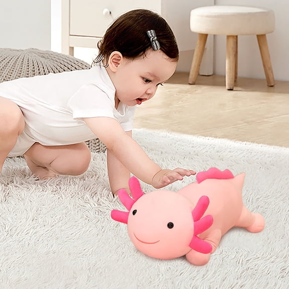 Xecvkr Salamander Plush Toy Cute Cartoon Lizard Soft Pillow Doll Animal Stuffed Toy Decorative Nap Pillow Collectible Birthday Gift for Kids and Collectors Pink