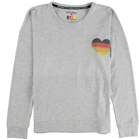 P.J. Salvage Womens Stand Up To Cancer Pajama Sweater, Grey, Small