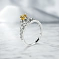 thumbnail image 3 of Gem Stone King 925 Sterling Silver Yellow Citrine Engagement Ring for Women (1.67 Cttw, Round 5MM, Gemstone November Birthstone, Size 7), 3 of 4