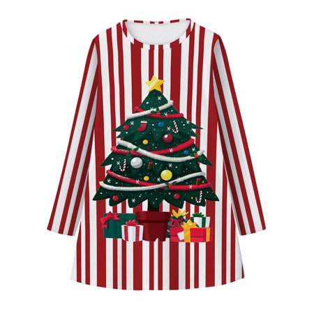 

eczipvz Baby Girl Clothes Baby Kids Girls Lonng Sleeve Casual Clothes Character Christmas Princess Dress Frocks (A 8-9 Years)