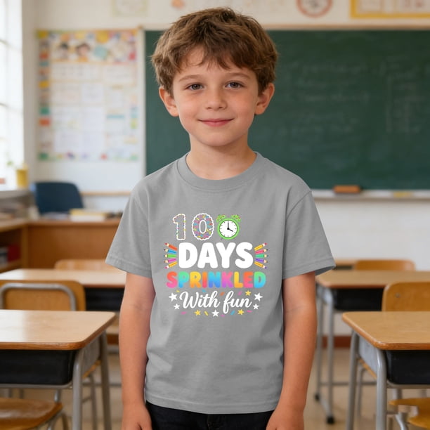 Blusas y camisas de manga corta con cuello redondo para niños y niñas, camisetas gráficas de manga corta, blusas con estampados bonitos para la temporada escolar.