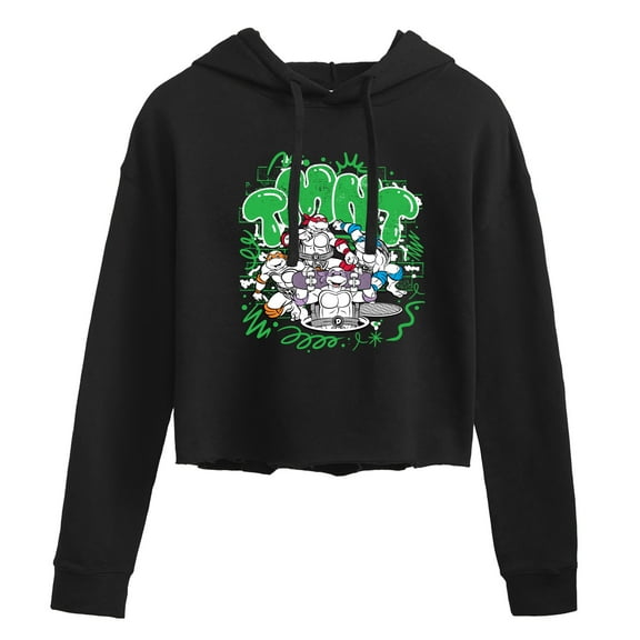 Teenage Mutant Ninja Turtles - Paint Logo - Juniors Cropped Pullover Hoodie