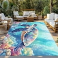 thumbnail image 3 of Fsddascl Turtle Outdoor Rug for Patio/Deck/Porch, Non-Slip Large Area Rug 4 x 6 Ft, Coastal Ocean Coral Gradient Watercolor Indoor Outdoor Rugs Washable Area Rugs, Reversible Camping Rug Carpet, 3 of 5