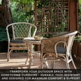 thumbnail image 4 of Honeycomb Outdoor Textured Solid Charcoal Grey Rounded Seat Pad (2-Pack), 4 of 6