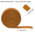 thumbnail image 2 of Uxcell 5 yardas de bandas elásticas para coser de 0.98" de ancho, cordón elástico plano de punto para manualidades de bricolaje, marrón, 2 of 6