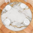 thumbnail image 2 of White Gold Marble Pattern Round Fitted Tablecloth with Elastic Edge,Dining Table Cover Waterproof,Outdoor Round Tablecloth for Camping,Dining,Indoor and Outdoor, 2 of 7