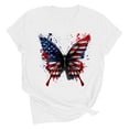 thumbnail image 3 of Goodtrade8 Short Sleeve Shirts for Women Summer Red White and Blue Pullover Graphic July 4th USA Years Anniversary Independence Day Casual American Flag Womens Tops Crew Neck, 3 of 8