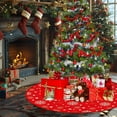 thumbnail image 6 of AYktou 35 Inch Christmas Tree Skirts, Christmas White Snowflake Pattern Xmas Tree Mats Christmas Tree Bottom Decoration Delicate Print Red Tree Shirt Christmas Tree Collar for Festival Indoor Decor, 6 of 7