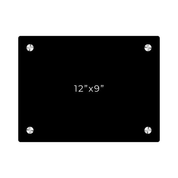 9x12 Dry Erase Board for Wall - with .25 Black Acrylic and Chrome Stand Off Finish - Perfect Whiteboard for Office, Home, Classroom - Durable and Stylish .25 Black Acrylic Dry Erase Board