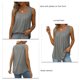 thumbnail image 3 of Camiseta sin mangas plisada con dobladillo curvado, correa ancha y fluida, color puro, informal, plisada, para mujer y niña, 3 of 5