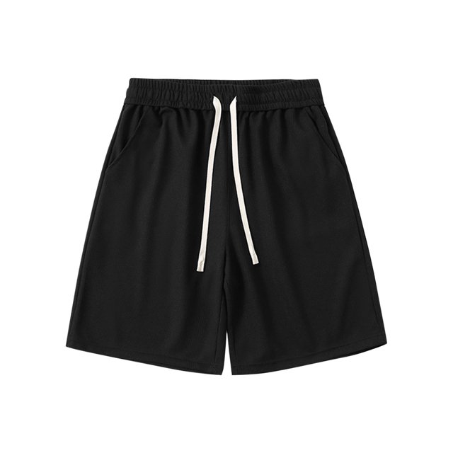 Men Solid Color Casual Fashion Loose Elastic Waist Pockets Exercise Shorts Pants