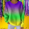 thumbnail image 3 of TKLPEHG Mardi Gras Sweatshirts for Women Purple Long Sleeve Crewneck Sweatshirts Dressy Casual Festival Print Graphic Pullover Holiday Tops (Purple,XL), 3 of 6