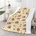 thumbnail image 2 of Football Helmet Beige Pattern Soft Sherpa Fleece Throw Blanket, Warm Cozy Plush Blanket for Sofa Bed Couch, All Season, 60"x80", 2 of 5