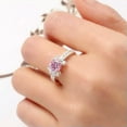 thumbnail image 2 of 8*8mm Women's Pink Cubic Zircon 925 Silver Fashion Jewelry Ring Size 6-10, 2 of 7