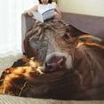 thumbnail image 6 of Salouo Sunset Sunflower Small Cow Print Bed Blankets,Flannel Blanket Comfortable Air Conditioning Blanket Lightweight Blanket for Sofa Bed Travel & Couch -40"x30", 6 of 8