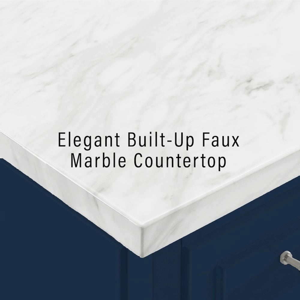 Crosley Furniture Cutler Faux Marble Top Kitchen Island