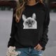 thumbnail image 2 of Camiseta de manga larga con estampado de gato y cuello redondo informal para mujer a la moda Fridja  hj3009, 2 of 4