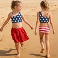 thumbnail image 5 of Lanbubble Girls 3 Piece Swimsuit Tankini Set Bathing Suit Bikini Beach Swimear with Skirt 11-12 Years, 5 of 9