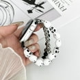 thumbnail image 5 of TECH CIRCLE Halloween Skull Beaded Band for Apple Watch Brcelet Women 42/44/45/46/49mm,Jewelry Pearl Chain Elastic Skeleton Bangle Strap for iphone Watch Ultra Series 10 9 8 7 SE 6 5 4 3 2 1, White, 5 of 5