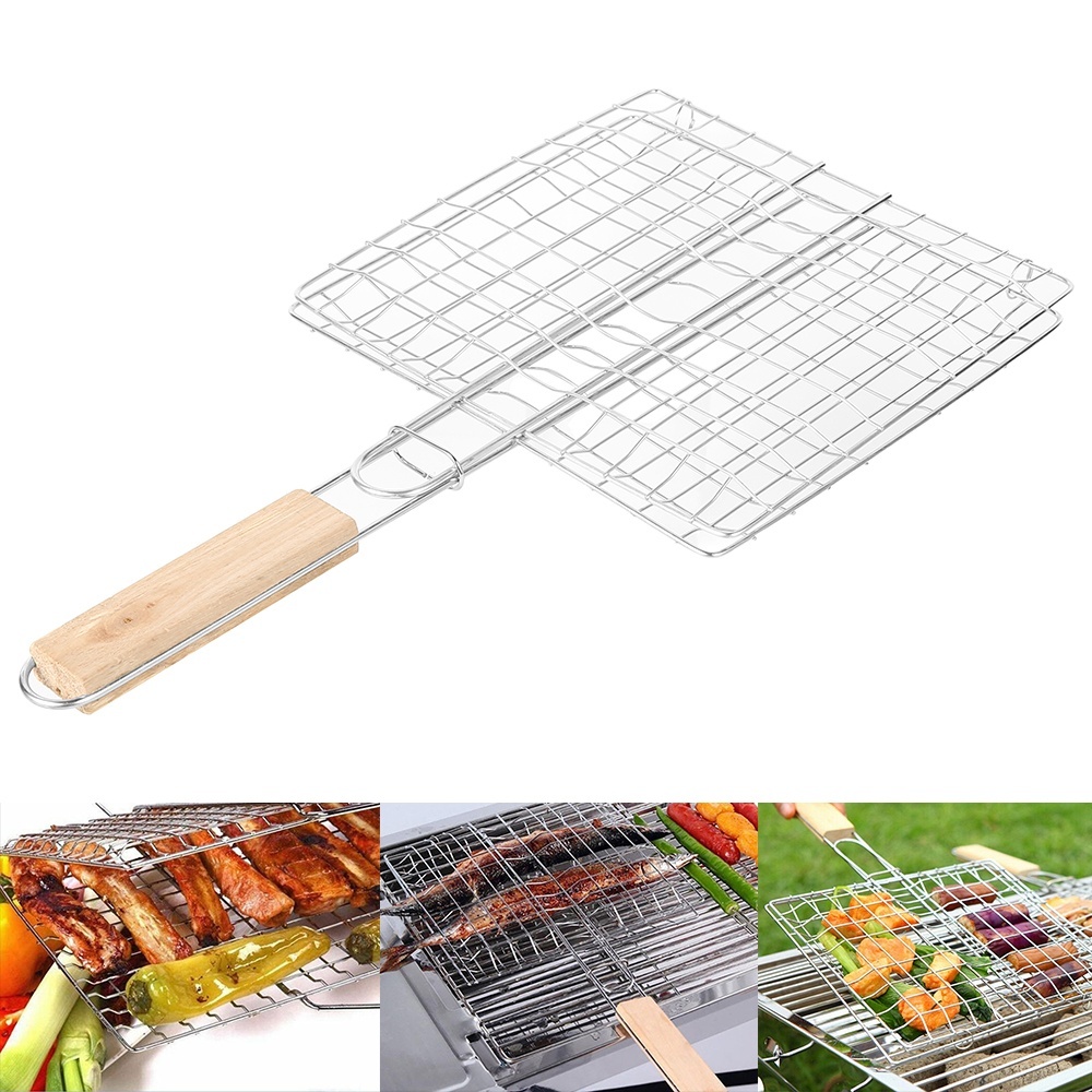 Barbecue Fish Grilling Basket Grill BBQ Net Steak Meat Vegetable Holder Tool Net