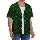 thumbnail image 2 of Balery Green Sparkling Camisa Casual de Manga Corta con Botones para Hombre, Texturizada, Estilo Cubano, para Playa, Verano-3X-Large, 2 of 5
