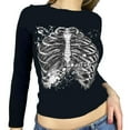thumbnail image 1 of Chemisier Femme Skeleton Manches Courtes Longues Imprimé Sexy Femme, 1 of 6