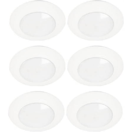 Halo HLC6099301EWH-6BP Surface Mount LED Recessed Light Dedicated 3000K CCT, 6 Pack, 6 Inch, White