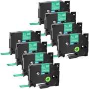 GREENCYCLE 8 Pack Compatible for Brother TZe-715 TZ-715 TZ715 TZ715 TZe Tape 6mm 0.23'' Laminated White on Green Label Tapes use in P-Touch PT-D210 PT-D400 PT-D600 Labeler Label Maker 26.2ft 8m