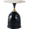 thumbnail image 6 of LeisureMod Side Table Round Sintered Stone Top Modern Accent Table with Stainless-Steel Base Chic End Table for Home, Living Room Oslo Series in Stone Black, 6 of 10