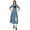 Blue, variant on Bimba Designer Angrakha Style Cotton Kurta Long A-Line Kurti Dress Women Clothing