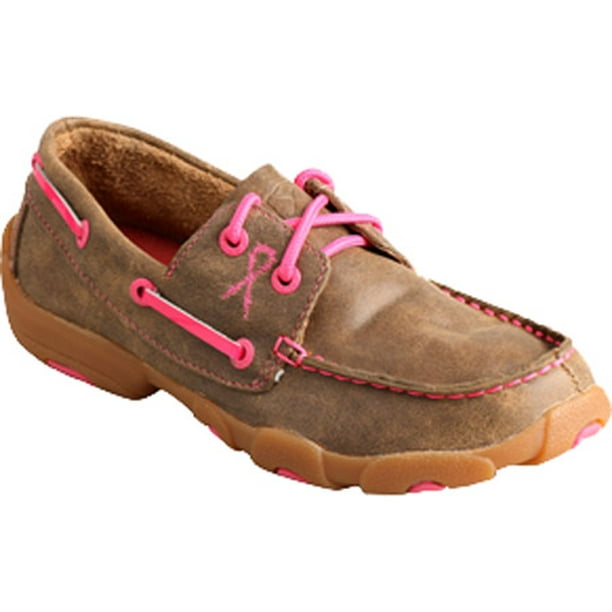 Twisted X Boots Boys YDM0015 Kids Accent Boat Shoe 2 D Bomber/Neon Pink