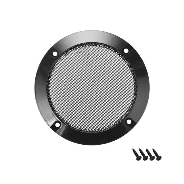 Unique Bargains 4' Speaker Grill Mesh Decorative Circle Woofer Guard Protective Cover Audio Parts Black