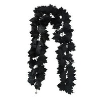 geerera 69 Inch Black Leaf Garland, Black Fall Maple Garland,Artificial Hanging Fall Leave Vines Garland Autumn Decor for Thanksgiving Home Wedding Party