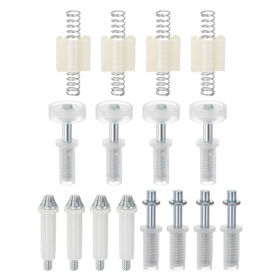 Uxcell 16pcs Bifold Door Hardware Kit Include Top & Bottom Pivot, Steel Spring & Guide Wheel Bi-fold Closet Door