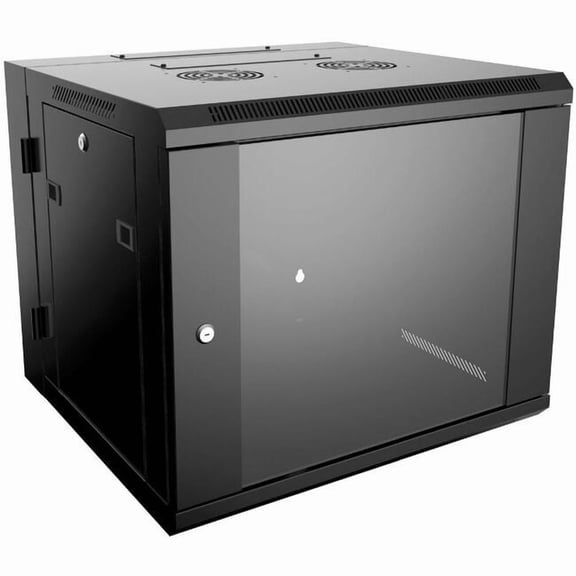 4XEM 6U 19" Wall Mounted Server Rack, Black