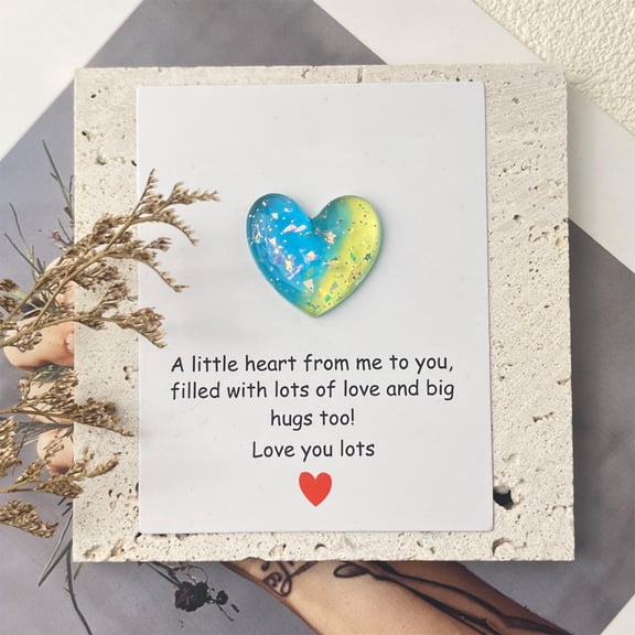 Stijggn Pocket Hug Bee Pockets Hugs, Mini Acrylic Hug Token with Encouragement Card, Cute Heart Lovely Valentine's Day Ornaments Gifts for Boyfriend Girlfriend, I Love You Gift for Him Her
