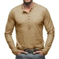 thumbnail image 6 of Jalioing Men's Long Sleeve Shirts Fall Crew Neck Button Pullover Tee Casual Basic Solid Color T Shirts, 6 of 7