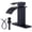 Black, variant on Wowow Waterfall Bathroom Faucet Gold Faucet for Bathroom Sink Single Handle Mixer Tap Lavatory Vanity Faucet with Deck Plate and Pop Up Drain, 1 or 3 Hole