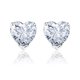 thumbnail image 1 of JeenMata Hermosos Aretes Tipo Botón con Corte de Corazón de 1 Quilate, Circonita Cúbica y Piedra Natal de Abril, Chapados en Oro Blanco de 18 K sobre Plata, 1 of 5