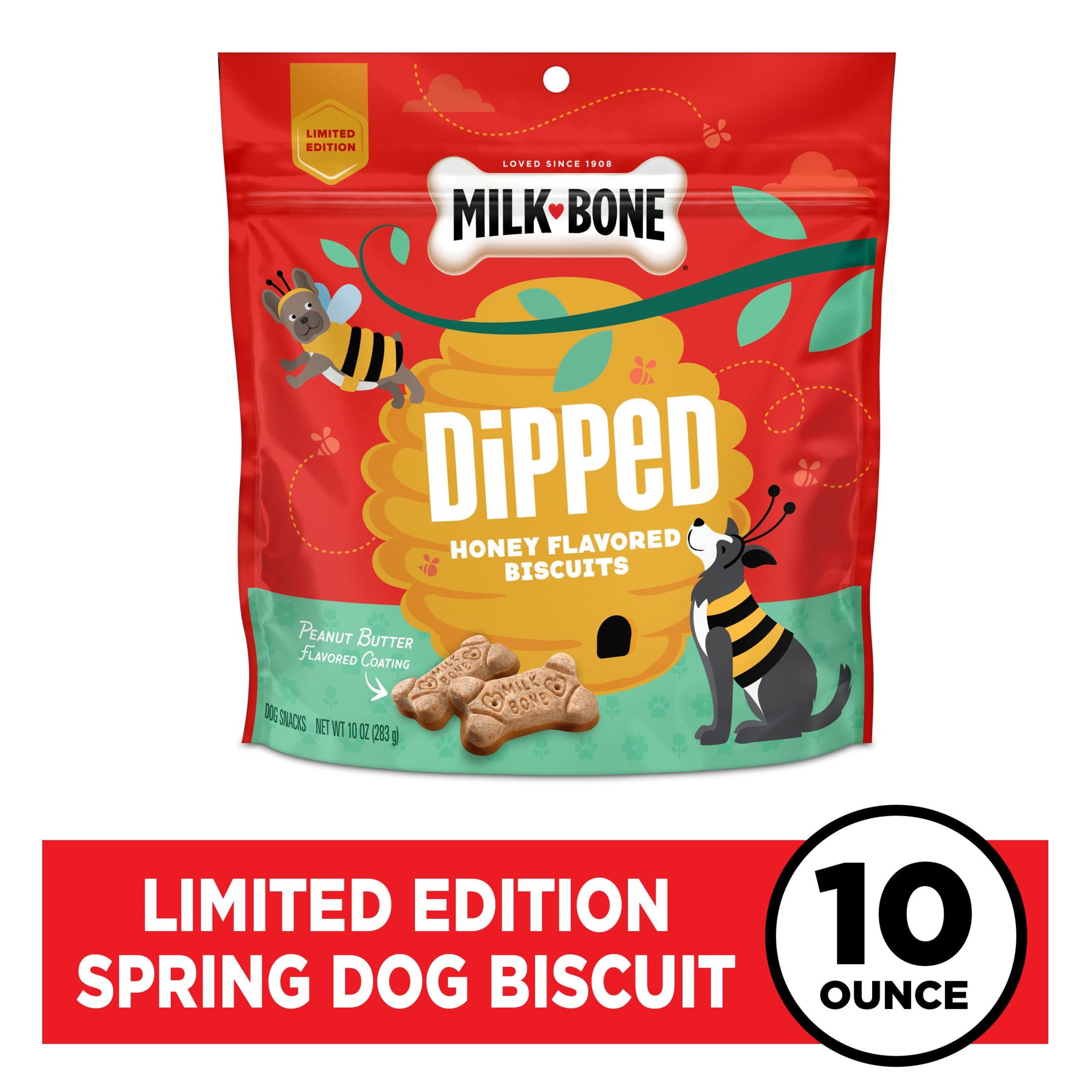 Milk-Bone Dipped Honey Flavored Biscuits With Peanut Butter Flavored Coating, 10 oz