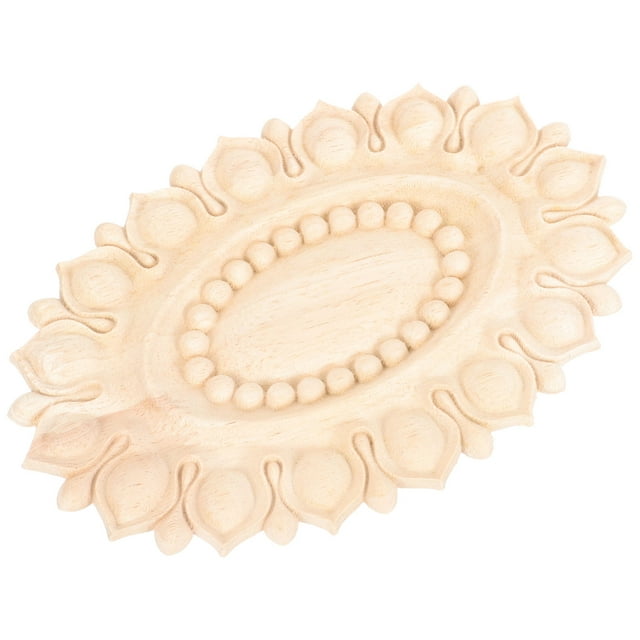 BEADCEST Corner Decorative Furniture Appliques Wood Carved Applique Khaki Color 1Set