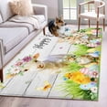 thumbnail image 2 of Easter Area Rugs Collection 3'x5', Spring Sheep Bunny Duck Plants Wooden Grain Non Slip Indoor Rectangle Throw Runner Rug Floor Mat Carpet for Living Room Dining Table Bedroom Nursery, 2 of 9