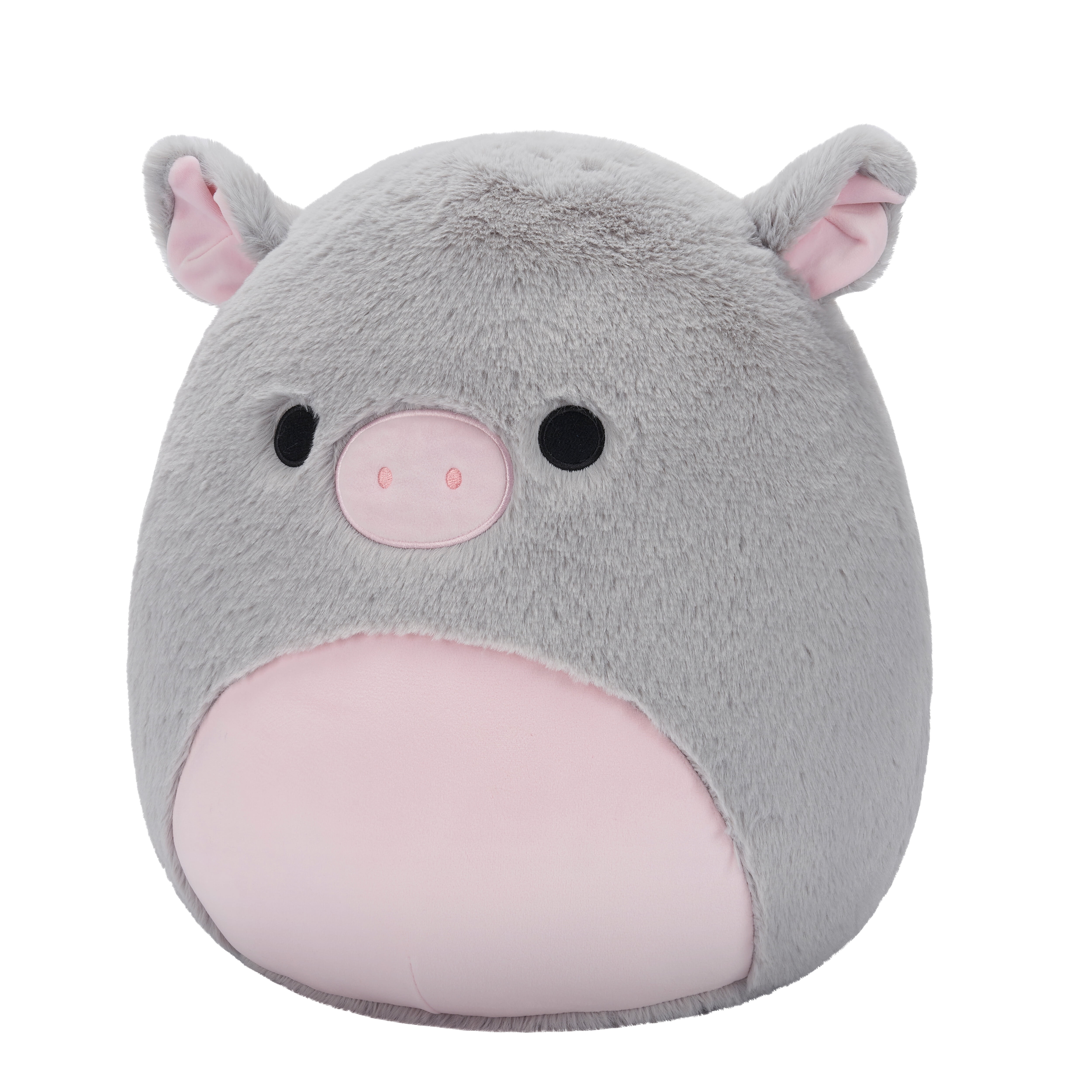 Squishmallows FuzzAMallow Official 16 inch Bessa the Grey Pig With Pink Belly - Child's Ultra Soft Plush Toy