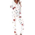 thumbnail image 5 of Brqkzdu 2 Piece Womens Halloween Pajamas Sets Long Sleeve Collar Button Down Pj and Pajama Pants Loose Comfy Nightwear Sets, 5 of 8