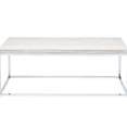 thumbnail image 4 of Light Oak and Metal Rectangular Sled Table / Easy Transport for Room Decor, 4 of 4